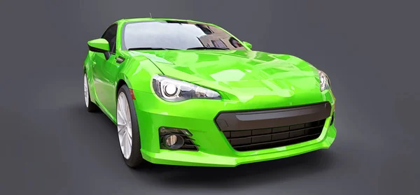 Verde Pequeño Coche Deportivo Coupé Renderizado — Foto de Stock