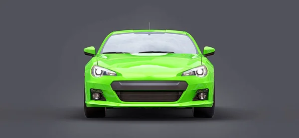 Зеленый Маленький Спортивный Автомобиль Купе Рендеринг — стоковое фото
