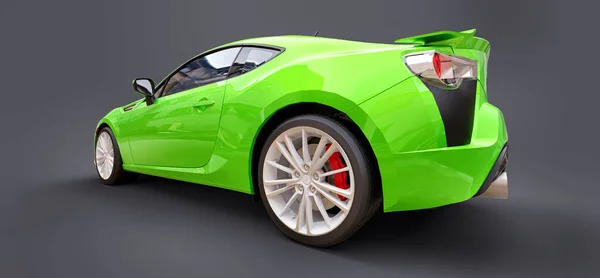 Green Small Sports Car Coupe Rendering — Stock Photo, Image