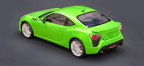 Green Small Sports Car Coupe Rendering — Stock Photo, Image
