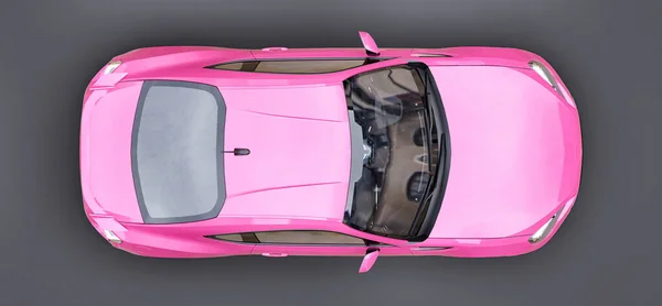 Pink Small Sports Car Coupe Rendering — Stock Photo, Image