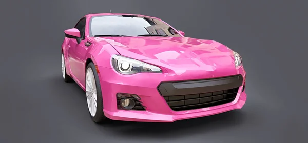Pink Small Sports Car Coupe Rendering — Stock Photo, Image