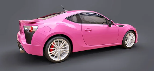 Pink Pequeno Carro Esporte Coupe Renderização — Fotografia de Stock