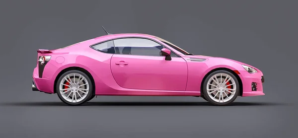 Pinkfarbenes Sportwagen Coupé Darstellung — Stockfoto