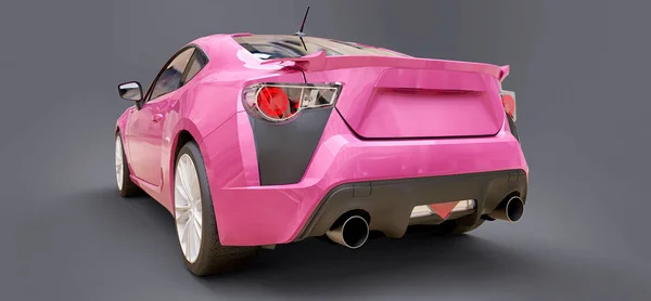 Pink Pequeno Carro Esporte Coupe Renderização — Fotografia de Stock