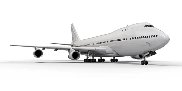 Nagy Nagy Kapacitású Utasszállító Repülőgépek Hosszú Transzatlanti Repülőutakra Fehér Repülőgép — Stock Fotó