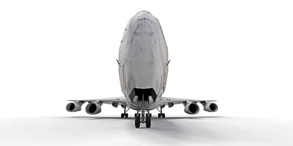 Uzun Okyanus Ötesi Uçuşlar Için Büyük Kapasiteli Yolcu Uçakları Beyaz — Stok fotoğraf