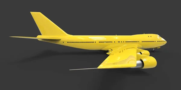 Große Passagierflugzeuge Mit Großer Kapazität Für Lange Transatlantikflüge Gelbes Flugzeug — Stockfoto
