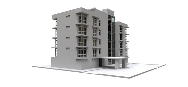 Modelo Condominio Color Blanco Con Gafas Transparentes Casa Del Apartamento —  Fotos de Stock