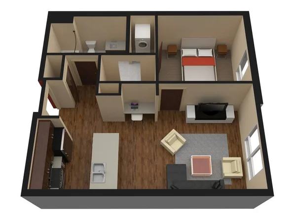 Moderno Diseño Interior Del Apartamento Hermoso Apartamento Nuevo Elegante Diseño — Foto de Stock