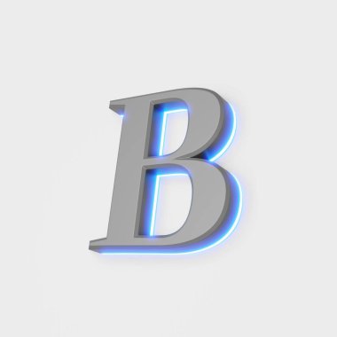 Beyaz arkaplanda parlayan B harfinin gösterimi