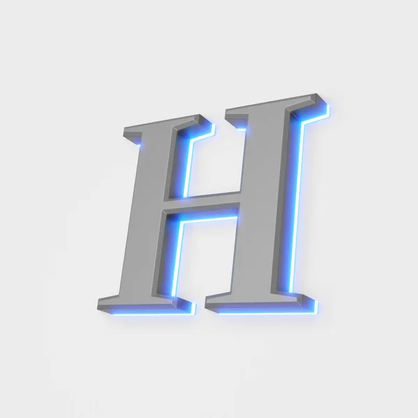 Illustration Glowing Letter White Background — Stock Photo, Image