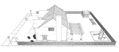 Modern, güzel bir ev. Kulübe tasarımı Skech. 3B illüstrasyon