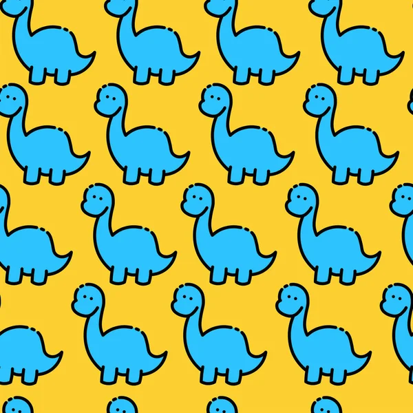 colored seamless repeating childrens pattern with cute dinosaurs for fashion clothes, fabric.