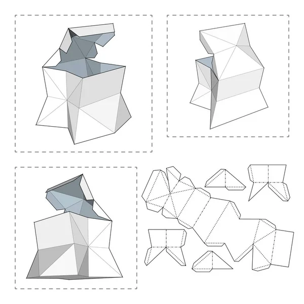 与模具切割模板框 填料箱为食品 礼物或其他产品 白色背景上的孤立 准备好您的设计 产品包装矢量 Eps10 — 图库矢量图片