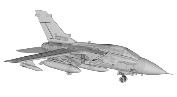 Silhouette Caccia Jet Militare Immagine Velivoli Linee Contorno Struttura Interna — Foto Stock