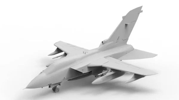 Katonai Vadászgépek Háromdimenziós Raszter Illusztráció Egy Teljesen Fehér Modell Formájában — Stock Fotó