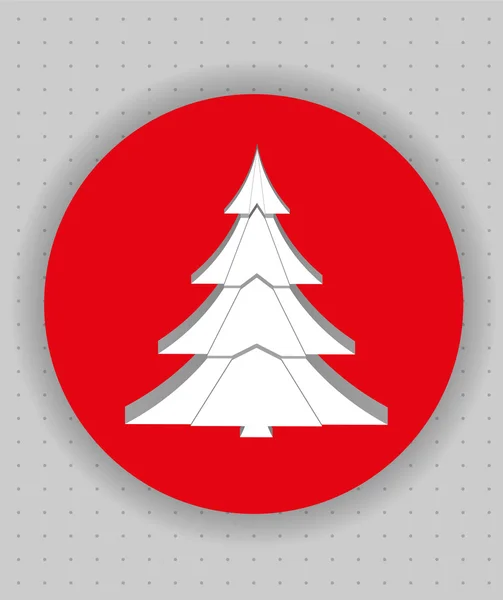 Baum auf rotem Hintergrund — Stockvektor