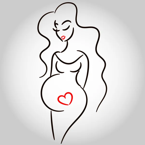 Silhouette de femme enceinte — Image vectorielle