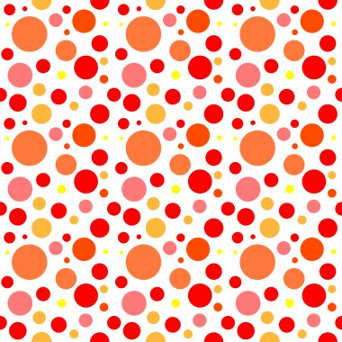 Beyaz arka plan üzerinde renkli Polka dot