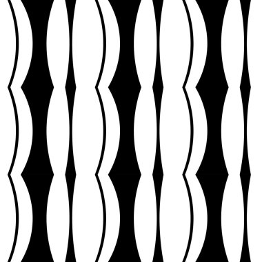 Soyut dalga modern etkisi ile seamless modeli. Siyah ve beyaz