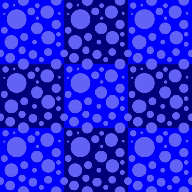 Mavi arka plan üzerinde renkli Polka dot