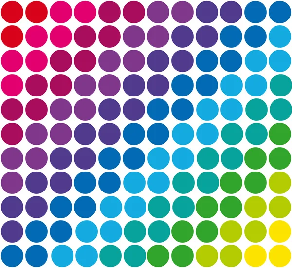 Punkte Muster Regenbogenfarben — Stockvektor