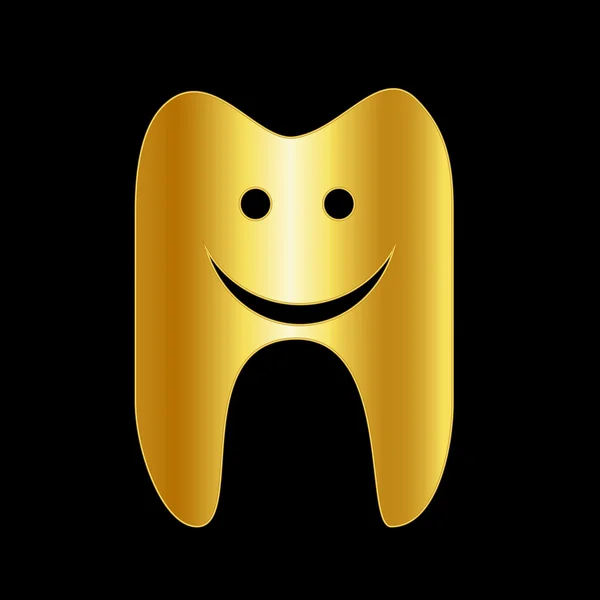 Gold tooth icon — Stock Vector