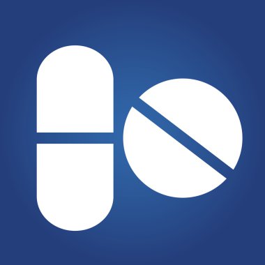 Tıbbi simge. Tablet hap mavi.