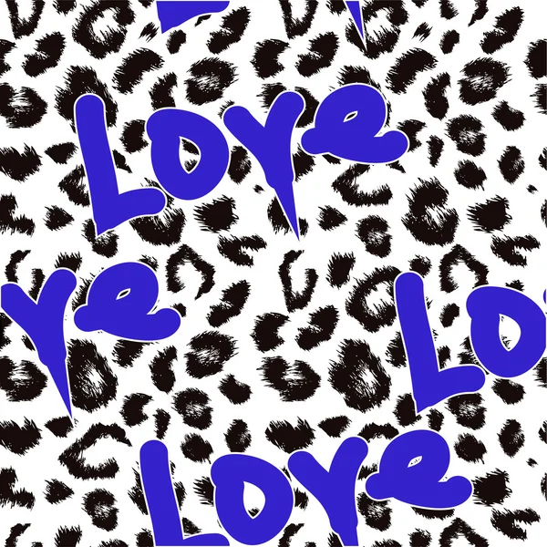 Leopardenhaut Textur Muster. Liebe — Stockvektor