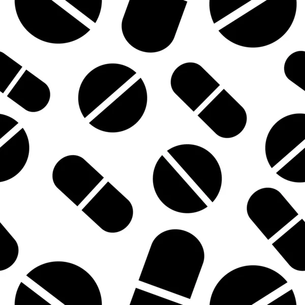 Naadloze patroon tabletten, pillen of capsules — Stockvector