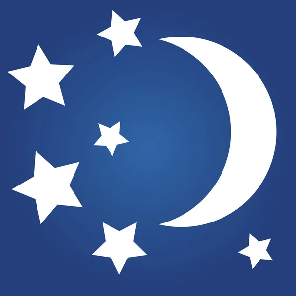Ikony pogody - księżyc i gwiazdy. — Wektor stockowy