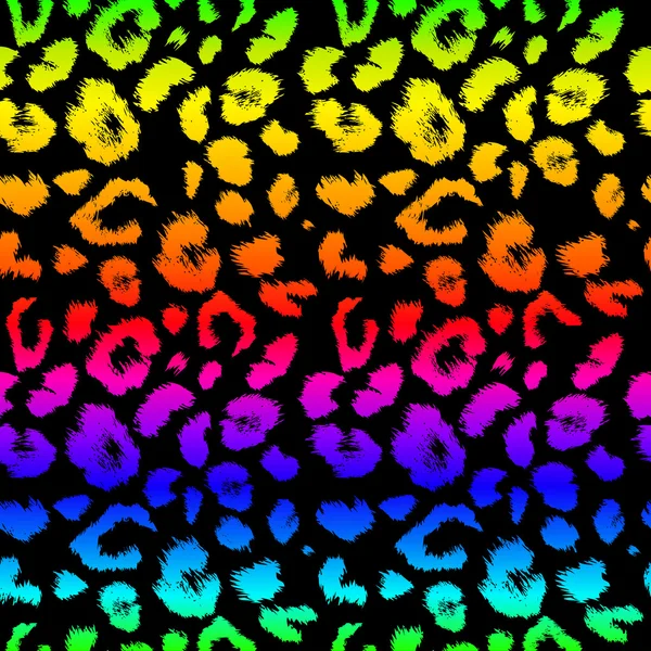Leopard pattern color rainbow — Stock Vector