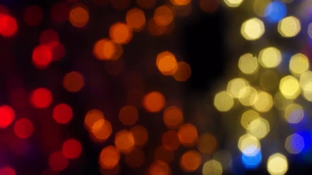 Luces bokeh desenfocadas — Vídeo de stock