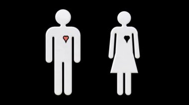 Bir erkek ve bir kadın arasında seviyorum. Alfa kanalı ile video.