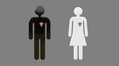 Bir erkek ve bir kadın arasında seviyorum. Alfa kanalı ile video.