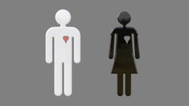 Bir erkek ve bir kadın arasında seviyorum. Alfa kanalı ile video.