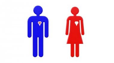 Bir erkek ve bir kadın arasında seviyorum. Alfa kanalı ile video.