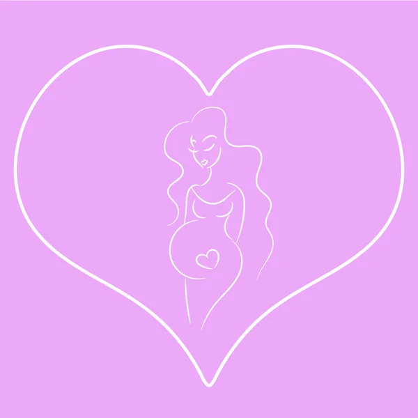 Jeune femme enceinte — Image vectorielle