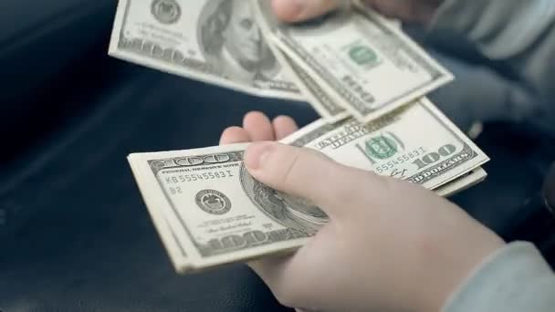 Hands counting money — Stock Video