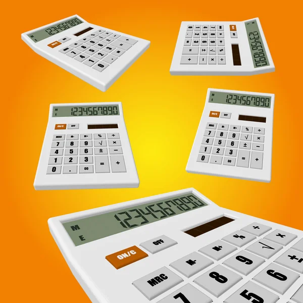 Calculatrice sur fond orange — Image vectorielle