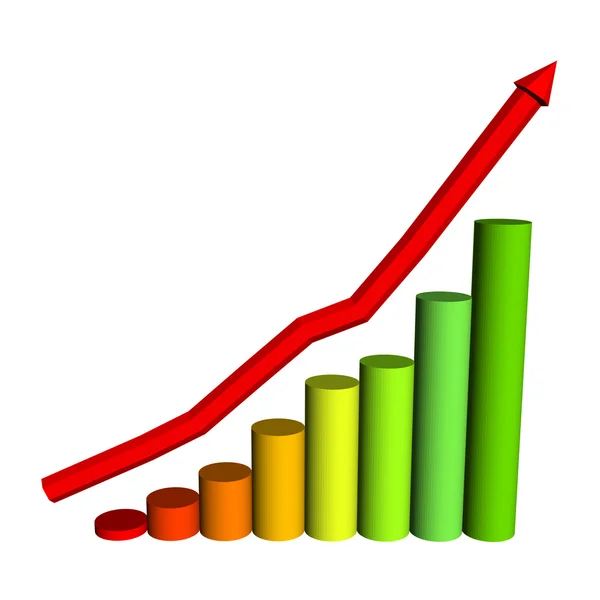 Vector illustration of 3D  infografic. Colorful statistics template growth chart vector. Abstract infografics. Vector eps10 illustration — Stock Vector