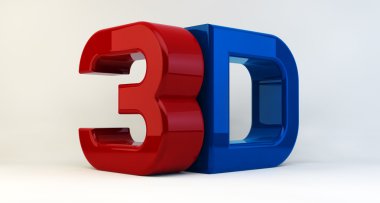 Beyaz arka planda yansıma etkisi ile izole parlak renkli 3d logo.