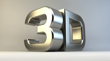 Beyaz arka planda yansıma etkisi ile izole 3d logo metal.