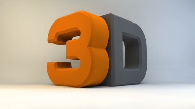 Beyaz arka plan üzerinde izole mat renkli 3d logo.