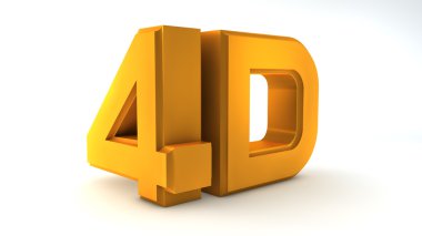Beyaz izole mat zemin üzerinde büyük üç boyutlu logo. Mat altın. 4d logo.