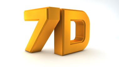 Beyaz izole mat zemin üzerinde büyük üç boyutlu logo. Mat altın. 5d logo.