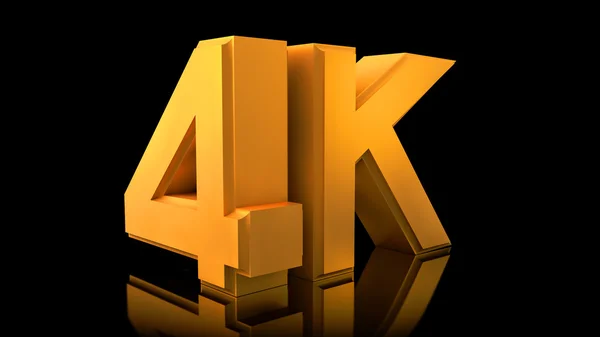 stock image Large three-dimensional logo on a black reflective background. Matte gold.  Video 4K logo.