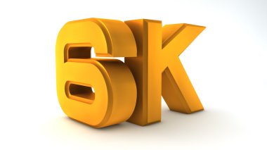 Beyaz izole mat zemin üzerinde büyük üç boyutlu logo. Mat altın. Video 6k logosu.