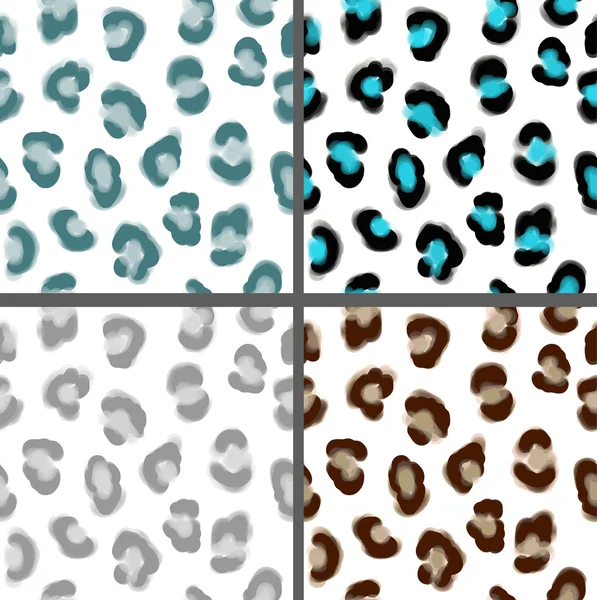 Léopard peau sans couture motif ensemble — Image vectorielle